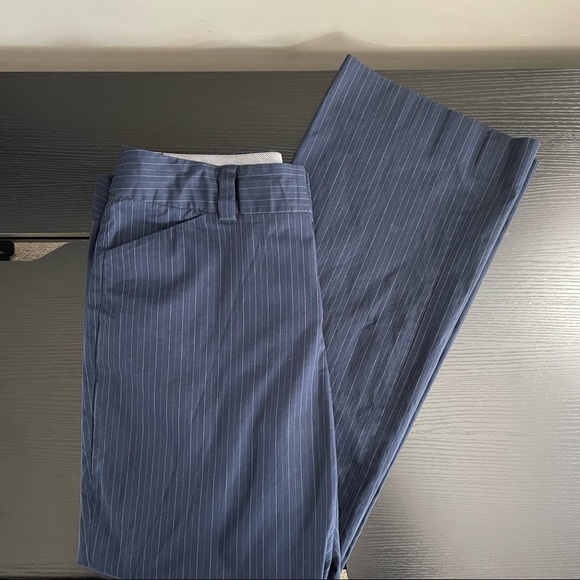 GAP Pants - Gap Curvy Navy and White Pinstripe Stretch Trouser Pants, 14 Long